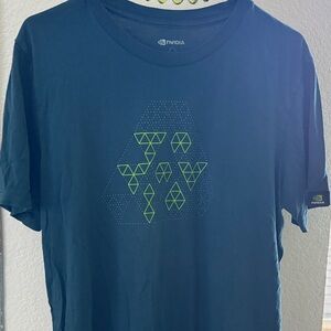 NVIDIA Teal and Green Geometric Tee